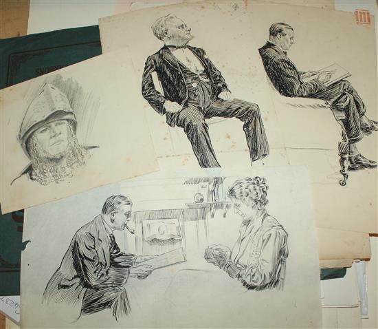 Qty of unframed sketches